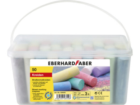 EBERHARD FABER Craie de trottoir, seau en plastique de 50