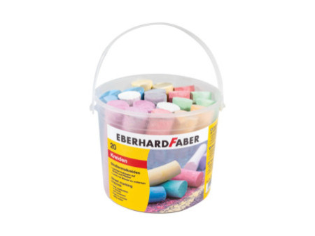 EBERHARD FABER Craie de trottoir, seau en plastique de 20