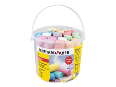 EBERHARD FABER Craie de trottoir pailletée, seau de 20