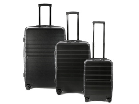 JSA Set de trolley de voyage, en ABS recyclé à 50%, noir