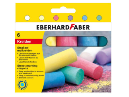 EBERHARD FABER Craie de trottoir, étui en carton de 6