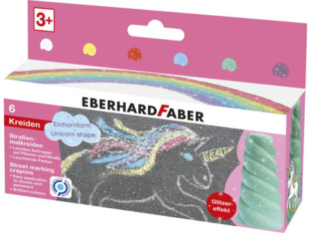 EBERHARD FABER Craie de trottoir corne de licorne, étui de 6