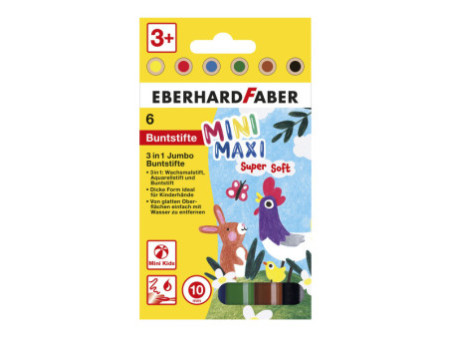 EBERHARD FABER Crayon de couleur 3 en 1 Jumbo MINI MAXI