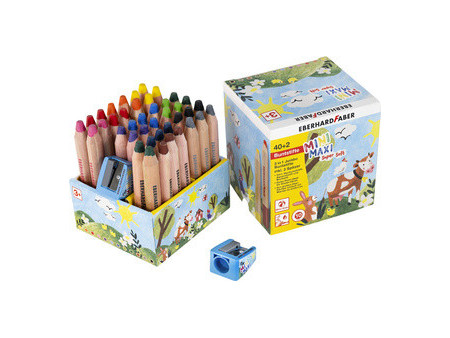 EBERHARD FABER Crayon de couleur 3 en 1 Jumbo MINI MAXI, 40