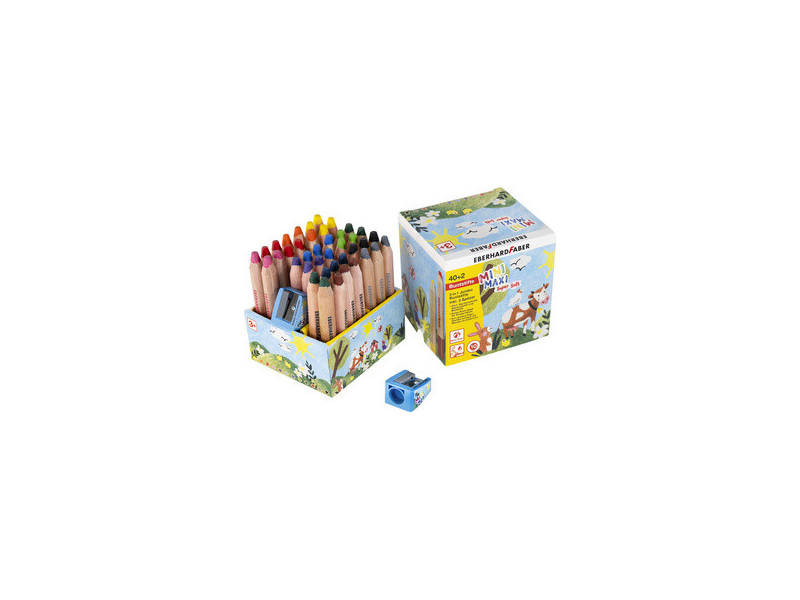 EBERHARD FABER Crayon de couleur 3 en 1 Jumbo MINI MAXI, 40