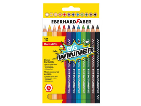 EBERHARD FABER Crayon de couleur BIG WINNER, étui de 12