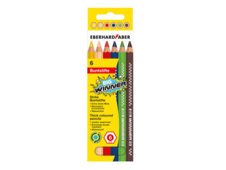 EBERHARD FABER Crayon de couleur BIG WINNER, étui de 6