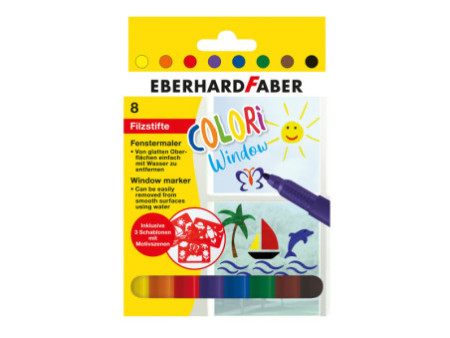 EBERHARD FABER Marqueur pour vitre, étui carton de 8
