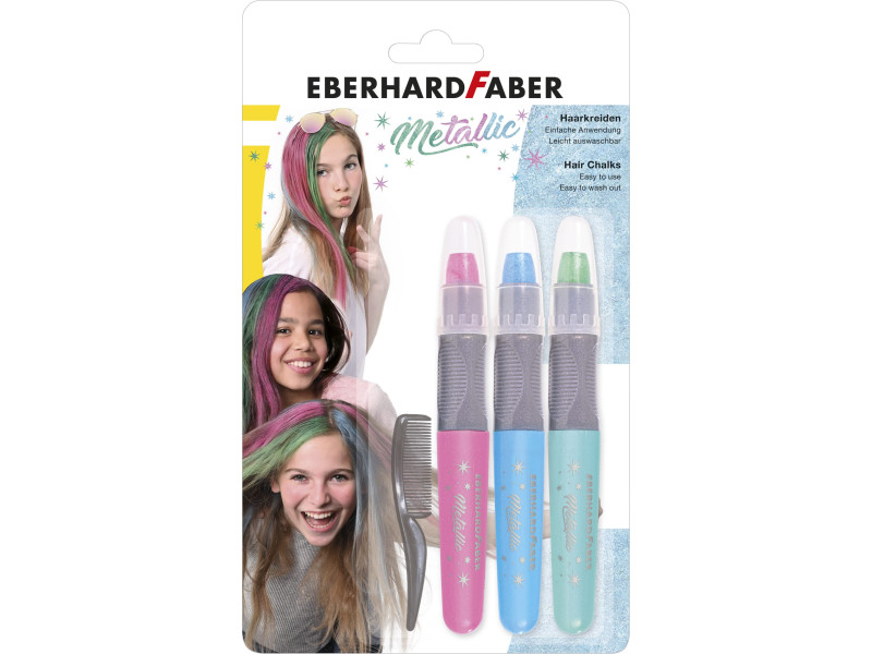 EBERHARD FABER Set de craies pour cheveux Metallic, set de 3