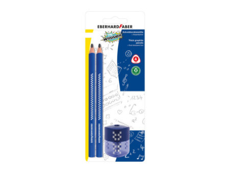 EBERHARD FABER Kit crayon de papier TRI WINNER, 2B, bleu