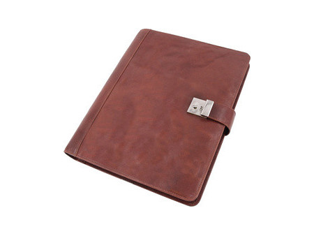 Alassio Porte-documents avec serrure, cuir Hunter, cognac