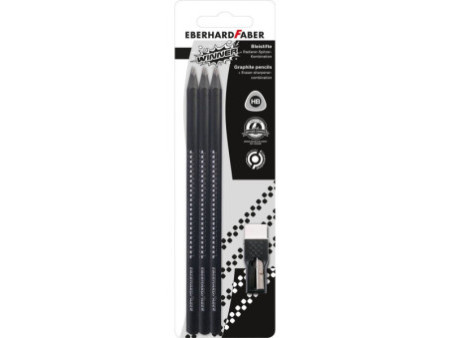 EBERHARD FABER Kit crayon de papier WINNER, HB, noir