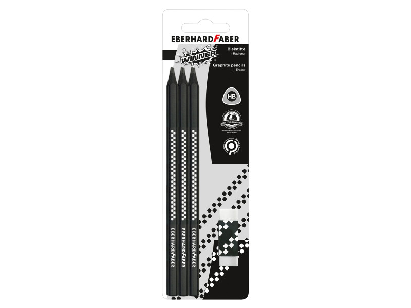 EBERHARD FABER Kit crayon de papier WINNER, HB, noir