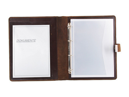 Alassio Porte-documents avec serrure, cuir Hunter, marron