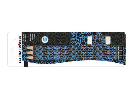 EBERHARD FABER Kit crayon de papier FLUO, HB, bleu fluo