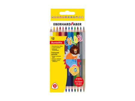 EBERHARD FABER Crayon de couleur COLORI DUO, étui de 12