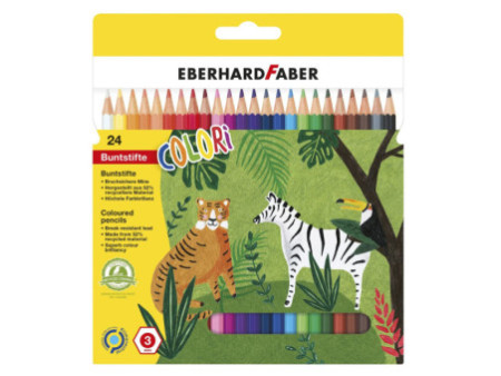 EBERHARD FABER Crayon de couleur COLORI, étui carton de 24