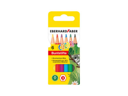 EBERHARD FABER Crayon de couleur COLORI, court, étui de 6