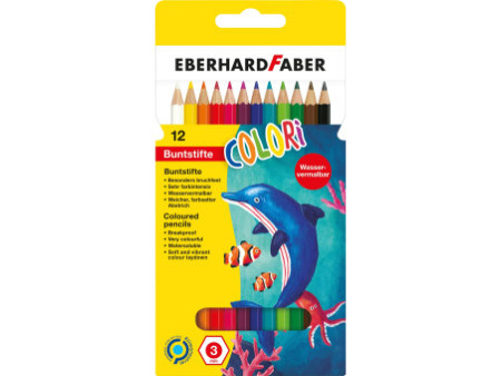 EBERHARD FABER Crayon de couleur COLORI, étui carton de 12