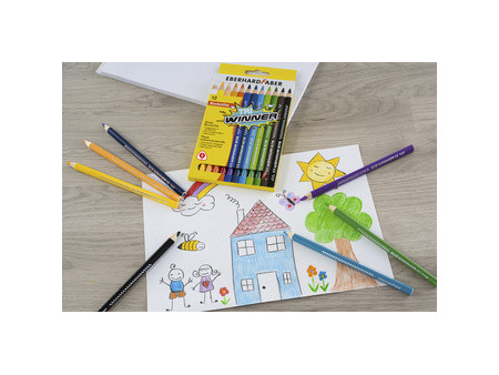 EBERHARD FABER Crayon de couleur TRI WINNER, étui de 12