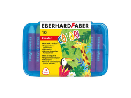 EBERHARD FABER Craie de cire triangulaire COLORI, étui de 10
