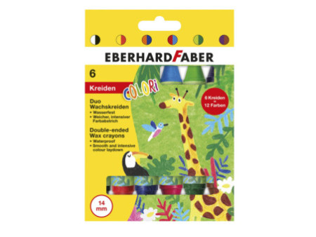 EBERHARD FABER Craie de cire double COLORI, étui de 6