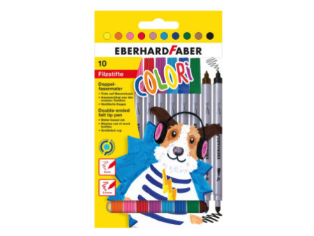 EBERHARD FABER Feutre double COLORI, étui carton de 10
