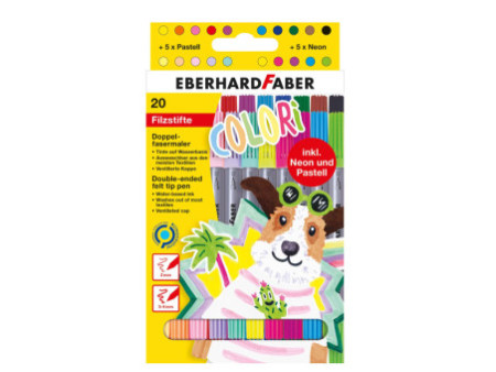 EBERHARD FABER Feutre double COLORI, étui carton de 20
