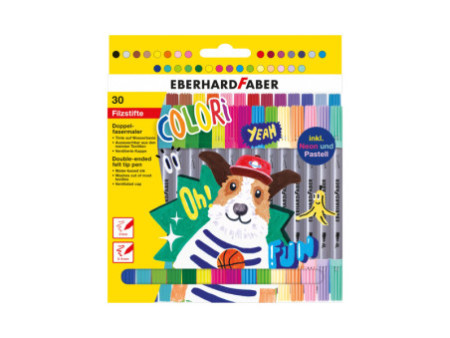 EBERHARD FABER Feutre double COLORI, étui carton de 30