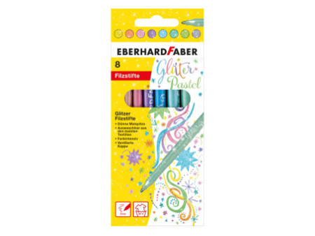 EBERHARD FABER Feutre à paillettes pastel, étui carton de 8