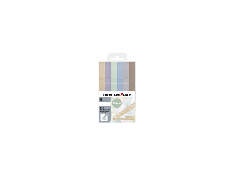 EBERHARD FABER Surligneur Slim, étui de 6, couleurs pastel