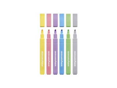 EBERHARD FABER Surligneur Slim, étui de 6, couleurs pastel