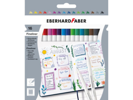 EBERHARD FABER Feutre pointe fine, étui en carton de 16