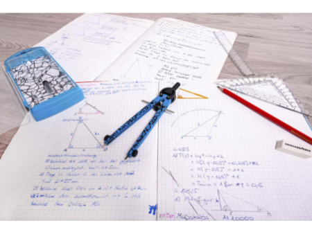 FABER-CASTELL Compas à réglage rapide, bleu fluo / noir