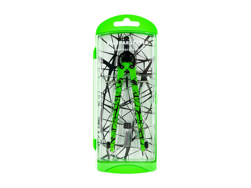FABER-CASTELL Compas à réglage rapide, vert fluo / noir