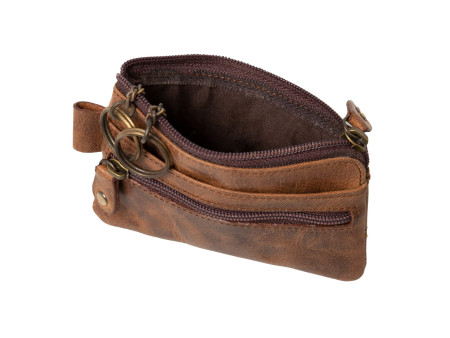 Alassio Étui pour clés, en cuir, marron