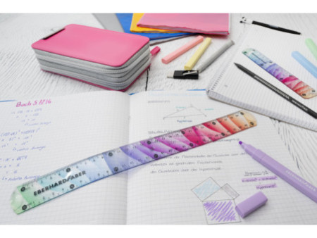 EBERHARD FABER Étui scolaire double rabat, 30 pièces, rose