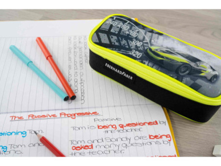 EBERHARD FABER Trousse Race Car, noir / jaune fluo