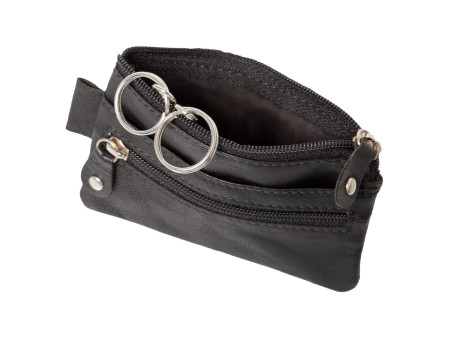 Alassio Étui pour clés, en cuir, noir