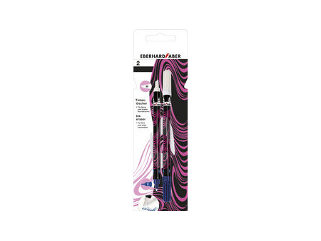 EBERHARD FABER Effaceur, blister de 2, bleu fluo / noir