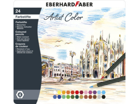 EBERHARD FABER Crayon de couleur Artist Color, étui de 24