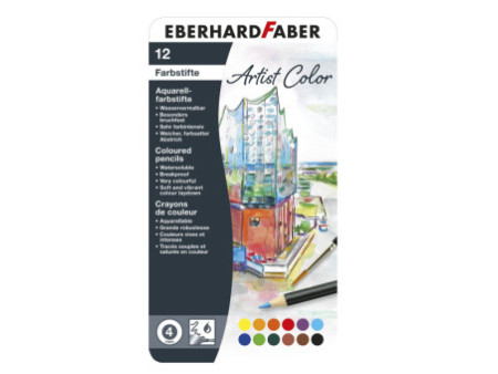EBERHARD FABER Crayon aquarellable Artist Color, étui de 12