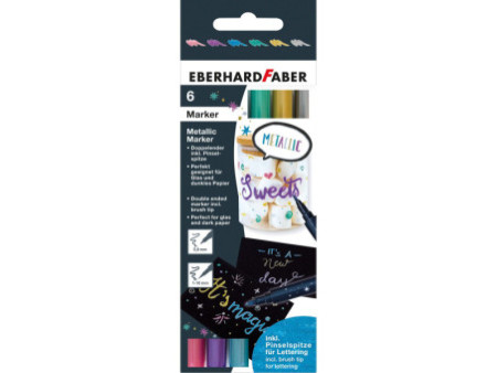 EBERHARD FABER Marqueur à pigment Metallic Duo, étui de 6