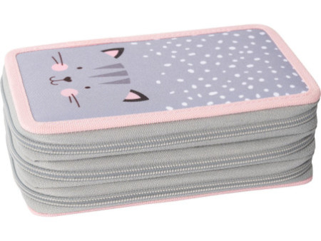 EBERHARD FABER Étui scolaire Triple Decker Chat, 36 pièces