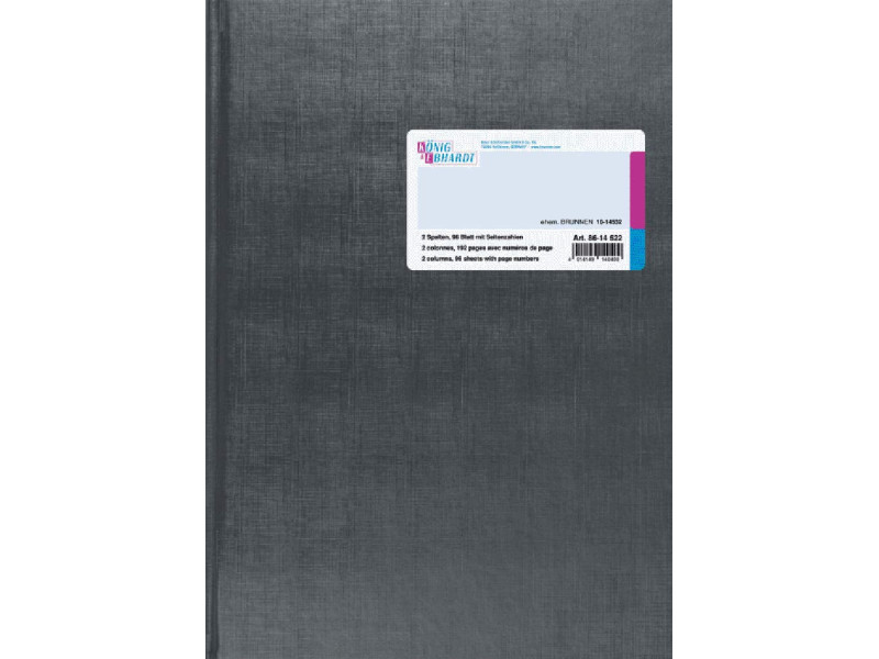 KÖNIG & EBHARDT livre à colonne A4, 2 colonnes, 96 feuilles