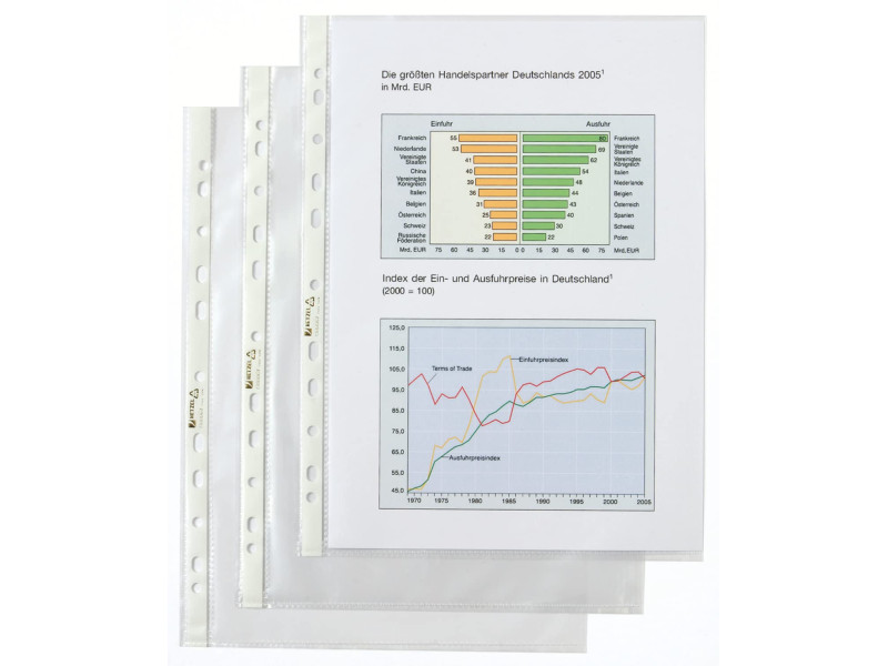 HETZEL Pochette perforée Economic, A4, PP, grainé