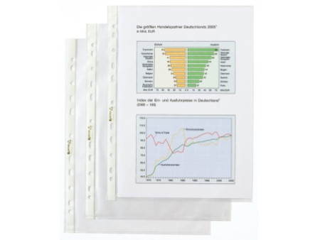 HETZEL pochettes perforées Top Qualité, format A4, en PP,