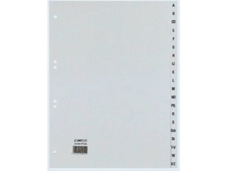 HETZEL Intercalaires en plastiques, A-Z, A4, PP, 20 touches