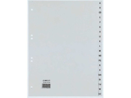HETZEL Intercalaires en plastiques, A-Z, A4, PP, 20 touches