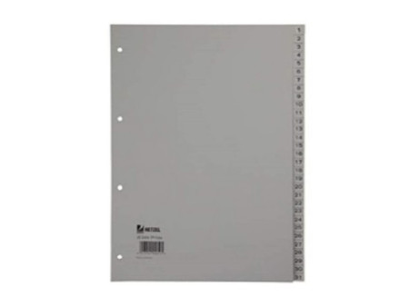 HETZEL Intercalaires en plastique, chiffres, A4, 1-20, PP